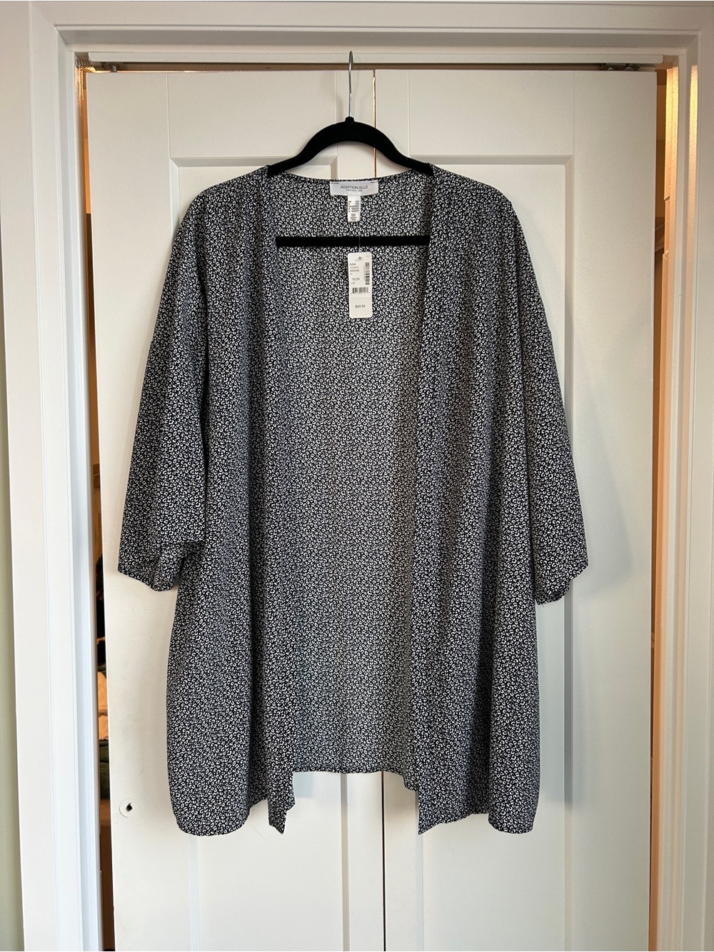Addition Elle Black & White Open Front Kimono